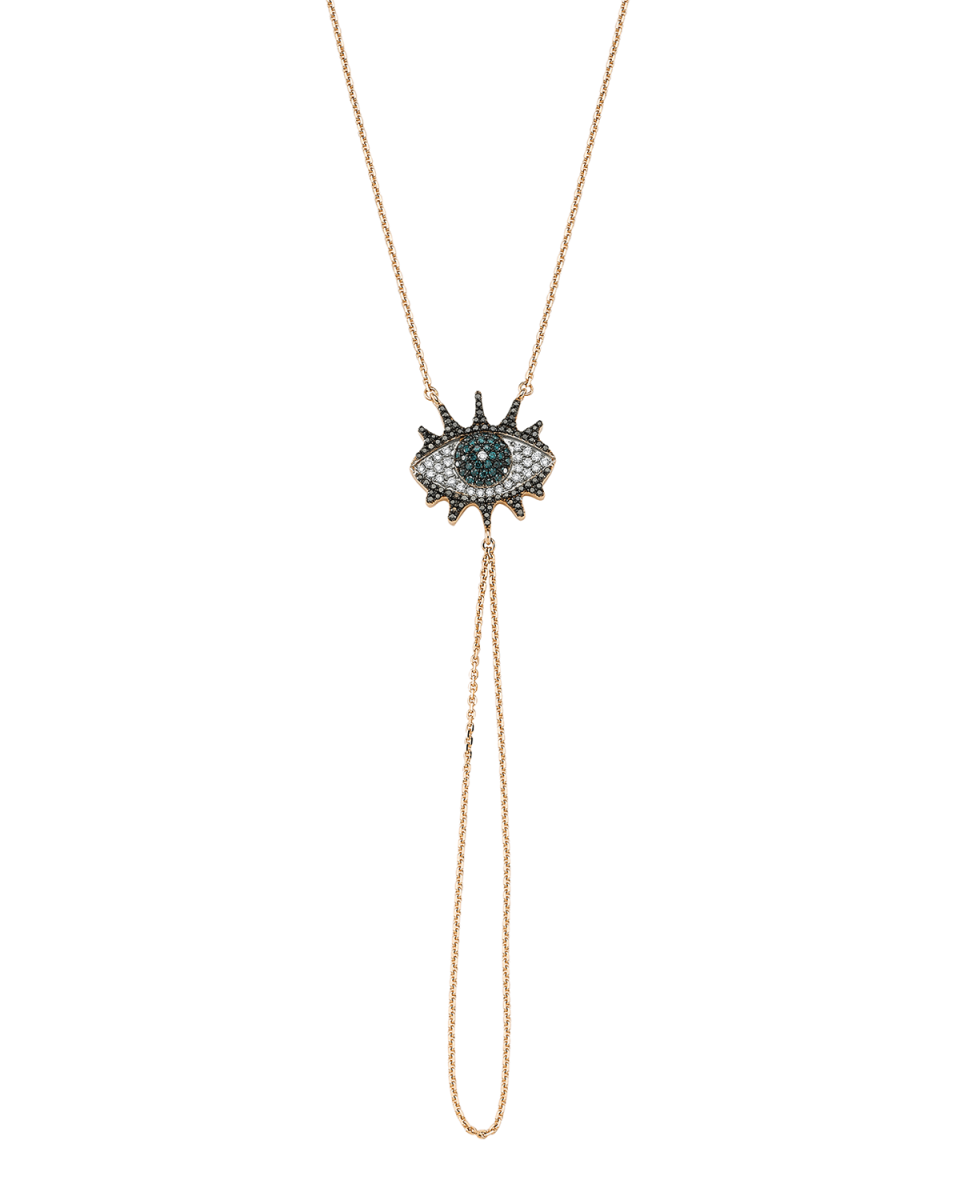 Eye Light Diamond and Chain Hand Bracelet